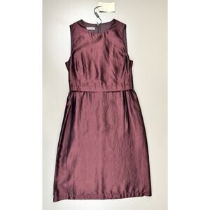 Vintage Armani 90s Made In Italy Silk Dress Burgundy IT 40 US 6 Y2K Cocktail NWT